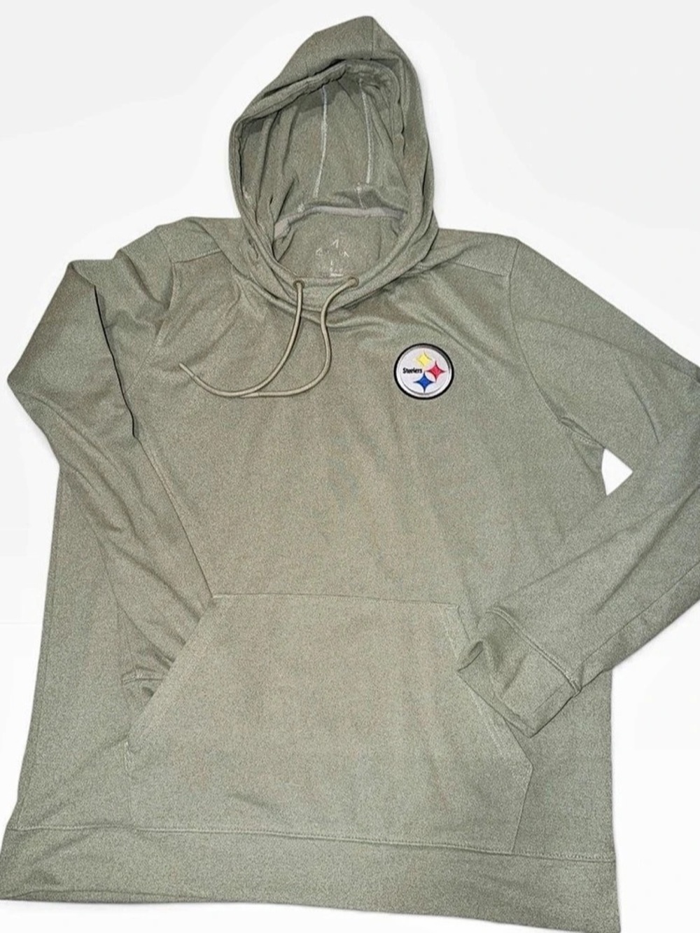 Antigua Mens Pittsburgh Steelers Victory Pullover Hoodie Green Large